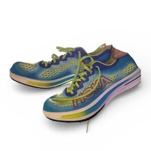 Hoka Blue and Green Running Shoes Cielo Flyx